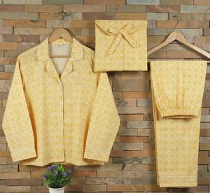 Ensemble de pyjama en coton imprimé à la main pour femmes, coupe décontractée, vêtements de nuit, export Inde - Product Image 2