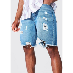 Custom Men's Vintage Half Pants Loose Baggy Denim Jean Shorts Casual Style Solid Eco-Friendly Lightweight Breathable Streetwear - Product Image 1