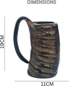 Gobelet à boire en corne naturelle, fait main, rustique, en corne de buffle, pour servir de la bière, du café et du thé, style viking. - Product Image 2