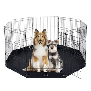 Recinto Pieghevole per Cani in Metallo, 8 Pezzi, 76x61 cm, in Tessuto Oxford 600D, per Interni ed Esterni, con Porta e Recinzione - Product Image 1
