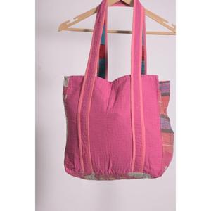 Bolso Tote Kantha de Algodón Hecho a Mano, Bolso de Hombro Vintage Indio, Bolso de Compras Boho, Bolsos Casuales Ecológicos, Duraderos, 3L+, Unisex - Product Image 1