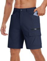 Shorts cargo en toile pour homme, style décontracté chic, avec logo sur le devant, taille élastique, design simple, confort premium.