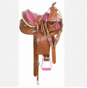 Selle de cheval western réglable avec arceau en cuir et plastique, siège confortable pour cavaliers professionnels, prix pour quantité en gros - Product Image 2