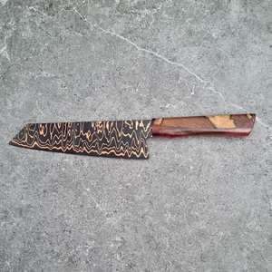 Cuchillo de Chef Estilo Japonés de 8 Pulgadas, Acero Damasco VG10, Mango de Madera Estabilizada, Logotipo Personalizado, Funda de Cuero Hecha a Mano - Product Image 2