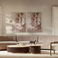 Grande table basse moderne en bois massif, faite à la main, design élégant pour salon, forme personnalisée
