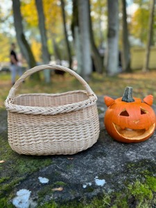 White Handmade Wicker <b>Basket</b> Handle Artex Green Earth Eco-Friendly Natural Rattan Modern <b>Rectangle</b> Multifunction <b>Storage</b> <b>Basket</b> - Product Image 3