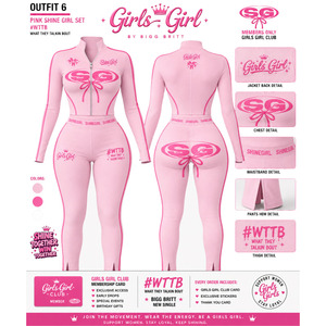 <b>Pink</b> Shine Girl Set 2 Nylon/Spandex Piece <b>Tracksuit</b> Set Zip Up Jacket Flare Pants Women Sportswear Custom Logo Outfit - Product Image 1