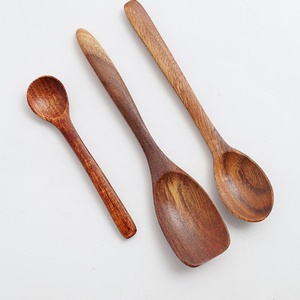 Cucharas de postre de madera reutilizables, lindas cucharas para servir pasteles, cucharas de té naturales, utensilios de cocina ecológicos - Product Image 1