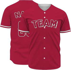 Nuevo Diseño, Precio Razonable, Unisex, Hecho en Pakistán, Transpirable, de Secado Rápido, Antibacteriano, con Nombres de Equipos Personalizados, Camiseta de Béisbol de Talla Grande - Product Image 1