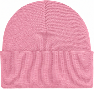 Bonnet unisexe en acrylique rose uni, tricoté, décontracté, pour l'hiver, respirant et imperméable, 48-50 cm, chaud avec revers - Product Image 1
