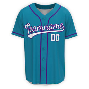 Camiseta de Béisbol Unisex Lisa Personalizada, Camiseta de Béisbol de Poliéster y Algodón, Malla Transpirable Antibacteriana, Cuello Mao, Corte Ajustado - Product Image 1