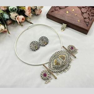 Conjunto de collar de joyería fina de piedra de Pota chapada en 2 tonos 11714296WHP - Product Image 1