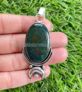 Colgante de piedra de sangre natural, colgante de Plata de Ley 925, piedra preciosa de sangre, plateado, el mejor regalo para mamá, el mejor regalo para ella - Product Image 6