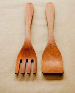 Cuillères de cuisine en bois avec logo personnalisé – Design japonais, ustensiles à long manche pour mélanger, pâtisser et pour les fêtes - Product Image 1