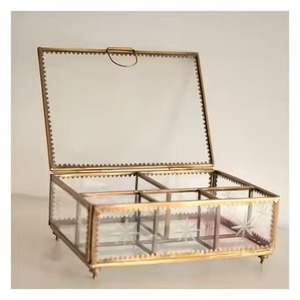 Premium Quality Metal & Glass Jewelry <b>Box</b> Elegant <b>Trinket</b> Storage Case for Jewelry Collection Rings Earrings Bracelet - Product Image 2