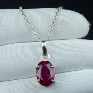 Pendentif rubis rouge en argent sterling 925, collier bohème fait main, cadeau surprise pour elle, bijoux - Product Image 2