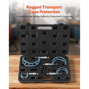 Ultra-Precision 0.0001 Machinist <b>Micrometer</b> Set 4 PCS 0-1"/1-2"/2-3"/3-4" Professional for Precision Work - Product Image 6