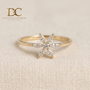 14KT Solid Yellow <b>Gold</b> IGI Certified Lab Grown Diamond Luxury Wedding Engagement Flower Design <b>Ring</b> Fine Classic Jewelry - Product Image 3