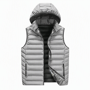 Custom Color Men Padded Vest Hooded Sleeveless Quilted <b>Gilet</b> Warm <b>Lightweight</b> Winter Puffer Bodywarmer Wholesale - Product Image 2
