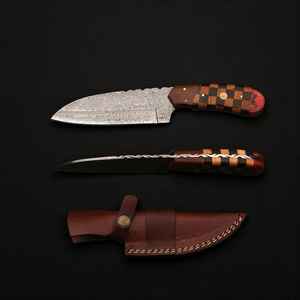 Cuchillo de Acero de Damasco de Alta Gama, el Mejor Diseño, Mango Personalizable, Cuchillo de Caza y Desollado Hecho a Mano con Funda Fina - Product Image 6