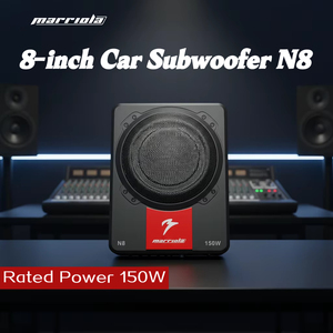 Subwoofer de voiture Marriola 1 canal mono sous siège N8 150W RMS PUISSANCE RÉELLE Classe AB avec crossovers - Meilleures ventes - Product Image 1