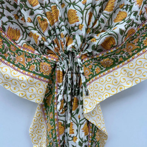 Wholesale Hand Block Printed Cotton <b>Kaftan</b> Block Printed Cotton <b>Beach</b> <b>Kaftan</b> Women Party Dress Wear Night Maxi Dress - Product Image 4