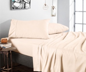 Fabricant indien, ensemble de draps en coton 300TC, couleur lin, taille King, 4 pièces, literie douce, respirante et confortable de qualité supérieure pour - Product Image 1