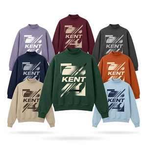 Sudadera de cuello alto oversize de invierno, estilo urbano, superventas, para hombre y mujer, con logo personalizado, OEM, venta al por mayor, 100% algodón. - Product Image 1