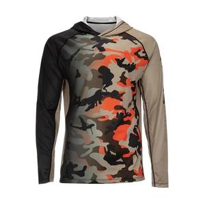 Boys' Long Sleeve Camouflage Hoodie UPF 50 Anti-Uv Fishing Shirt Printed Polyester Pullover Customized Color Adult Size - Product Image 1