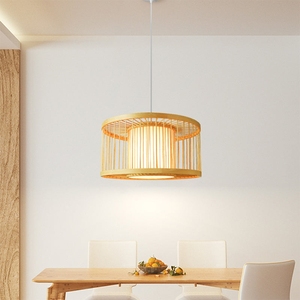 Pantalla de Lámpara Redonda de Bambú Natural, Estilo Japonés Antiguo, para Diseños Interiores Boho Chic y Costeros, para Uso Doméstico, Venta al Por Mayor - Product Image 6