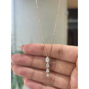 Collier pendentif moderne en or 14 carats avec diamant de laboratoire taille poire serti clos, 0,75 ct, bijou de luxe pour femme, cadeau et mariage - Product Image 2