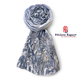 Luxury Printed Long <b>Scarf</b> Soft Fabric Head <b>Scarf</b> Custom Branding White Label Low MOQ OEM ODM Textile Manufacturer - Product Image 2