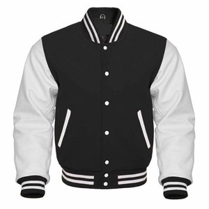 Chaqueta Varsity de Béisbol Personalizada para Hombre, con Mangas de Cuero, Bordado de Chenilla de Lana, Camuflaje y Diseño de Dibujos Animados - Product Image 2