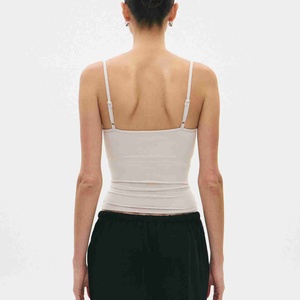Débardeur long basique sportif pour femme, personnalisé, à bretelles réglables, en coton tricoté 100%, idéal pour la superposition - Prix de gros - Product Image 2