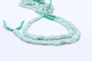 Perles d'Amazonite naturelle facettées en forme de chiclet 7x7-8x8 MM, perles carrées en Amazonite 8 pouces pour bijoux - Product Image 3