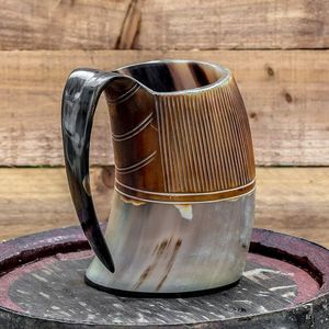 Mug en corne viking artisanal, écologique, logo personnalisé, cadeau d'entreprise unique pour hommes - Product Image 2