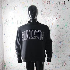 SUNDEVILS Sudadera con cuello simulado de 450 GSM, bordado con nombre personalizado, corte holgado, 100% algodón, felpa francesa. - Product Image 1