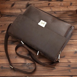 Porte-documents pour ordinateur portable 15 pouces en cuir véritable Crazy Horse, style vintage, pour hommes, usage quotidien, sac de protection pour le bureau, LLB-0354 - Product Image 1