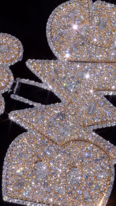 Colgante de letra y número personalizado en plata de ley 95 con diamantes de moissanita VVS, estilo hip hop, para uso unisex. - Product Image 5