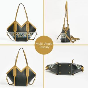 Bolso de Mano Moderno para Mujer, con Forma de Corona, Minimalista, Estructurado, de Cuero Genuino, Espacioso, para Trabajo y Negocios - Product Image 2