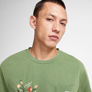 Camiseta de Verano para Hombre con Bordado, Mezcla de Poliéster/Algodón, Transpirable, Ecológica, Corte Regular, Tejido Grueso - Product Image 4