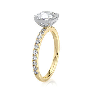 Bague de fiançailles solitaire de luxe en or massif 14 carats plaqué rhodium, sertie de diamants de laboratoire taille Asscher 1,50 CTW, certifiée IGI - Product Image 1