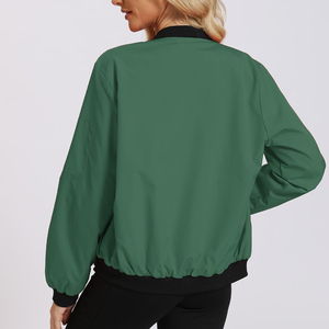 Casual Lightweight <b>Zip</b> <b>Up</b> <b>Women's</b> Loose Fit Bomber <b>Jacket</b> Modern Streetwear Everyday Fashion Ladies Bomber <b>Jackets</b> - Product Image 4