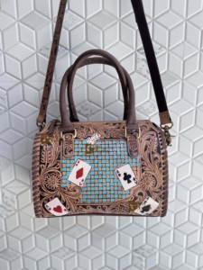 New Handmade Custom Hand Tooled Carving Leather Speedy Handbag Gypsy Boho Western Pattern Stylish Women <b>Shoulder</b> Sling Bag - Product Image 3