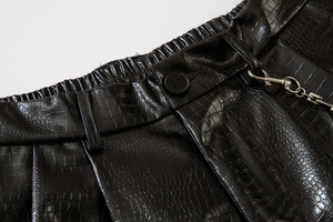 <b>Men</b> Classic Black Leather Pants Low Waist PU Stretch Trousers with Pocket Man Customized Leather Pants OEM 2026 custom - Product Image 4