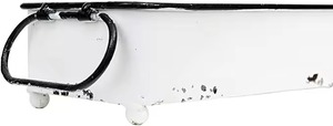 Bandeja Decorativa Rectangular de Metal con Asas Negras, Acabado Blanco Envejecido Estilo Shabby Chic, Empaque Individual - Product Image 3
