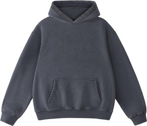 Sudadera con Capucha Unisex Extra Grande, Sudadera de Forro Polar, Color Sólido, Diseño con Bolsillos, Sudadera Informal para Otoño, Corte Regular, Estilo Tejido - Product Image 6