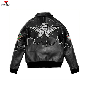 Chaqueta de Motociclista de Cuero Personalizada de Alta Calidad, Chaqueta Bomber de Lona para Invierno, Venta al Por Mayor OEM - Product Image 6