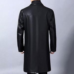 Long Leather Coat Fashionable Slim Fit Coat Whole Sale Rate Leather Coat <b>Men</b> Made in Best Material Leather Coat - Product Image 3