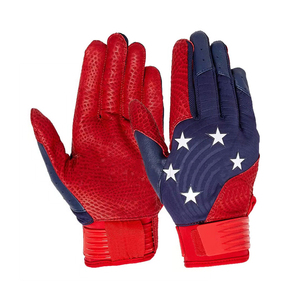 New Design Customizable Professional Lightweight Genuine Leather Baseball Batting Gloves with Digital Palm <b>Hook</b> & Loop Closure - Product Image 1